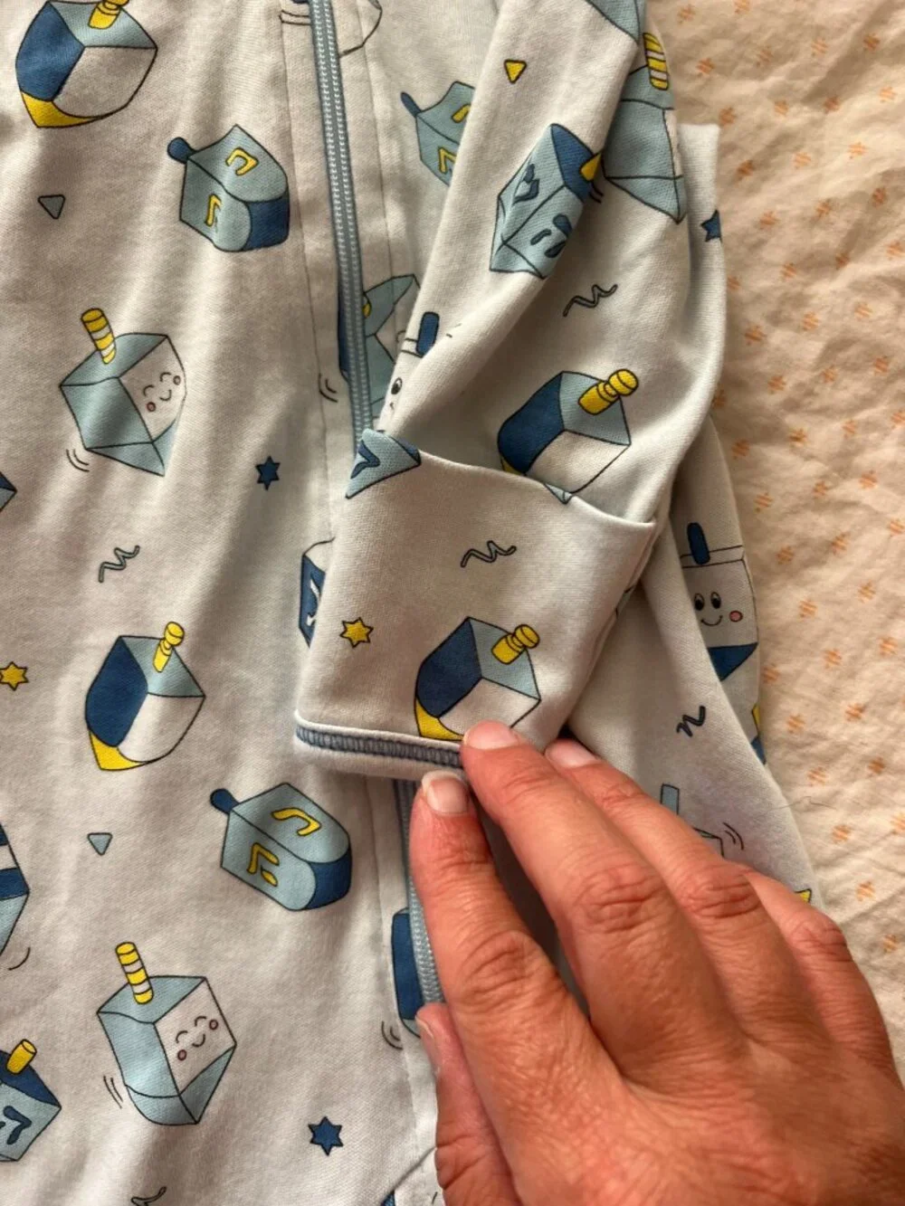 NOOMIE Happy Dreidels Zip Footies (unisex) 0-3 months,